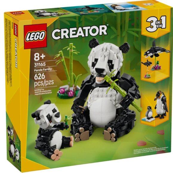 LEGO Creator Wild Animals Panda Family, 3 in 1 set Panda Orca Penguin 626 Pieces - Picture 1 of 4